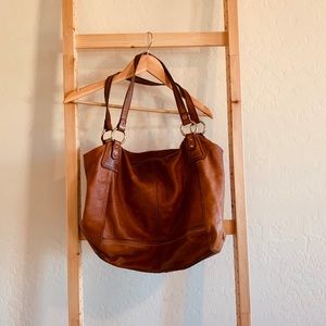 The Sak Hobo Bag Tan Leather Shoulder Handbag